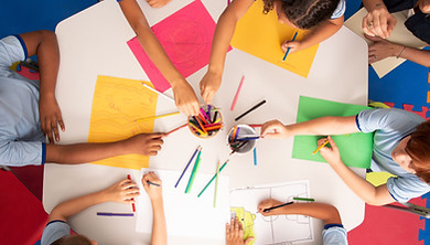 Kids Drawing Together