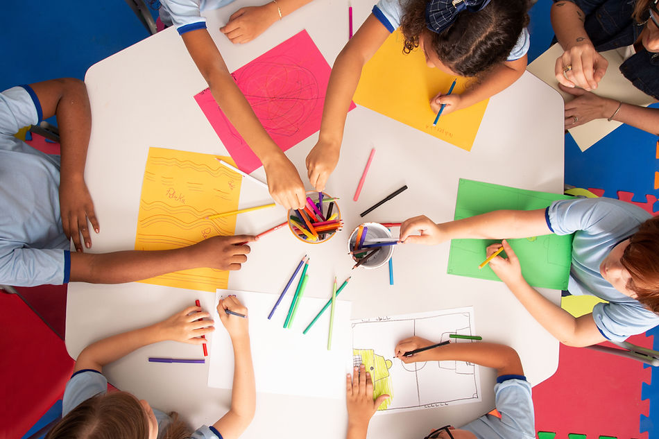Kids Drawing Together