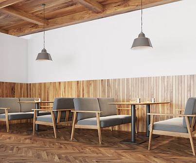 Interiore del caffè in legno