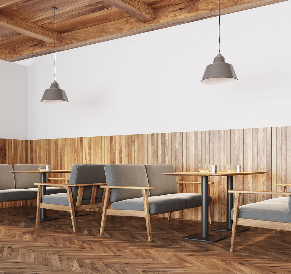 Intérieur de café en bois