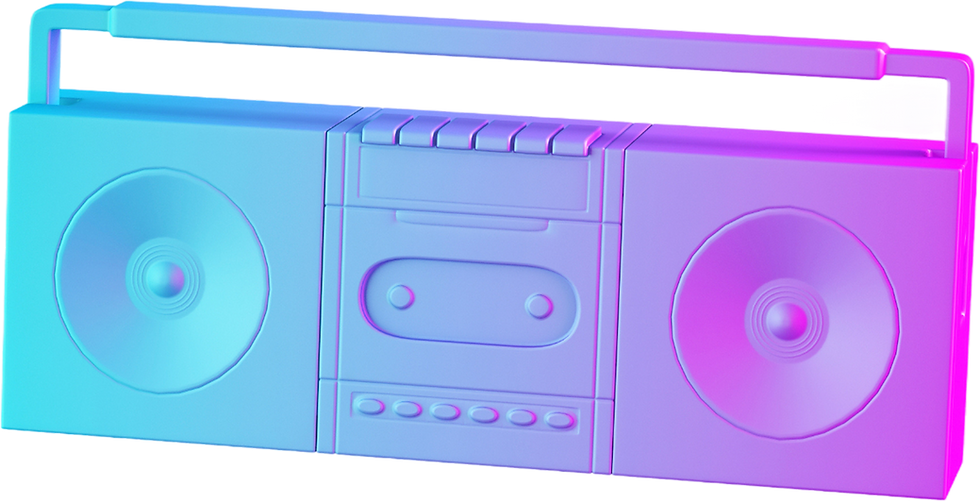 Illustration de boombox néon