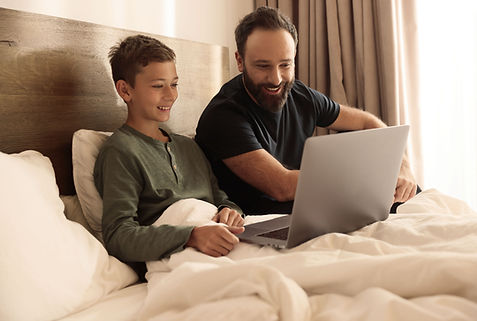 Father and Son in Bed