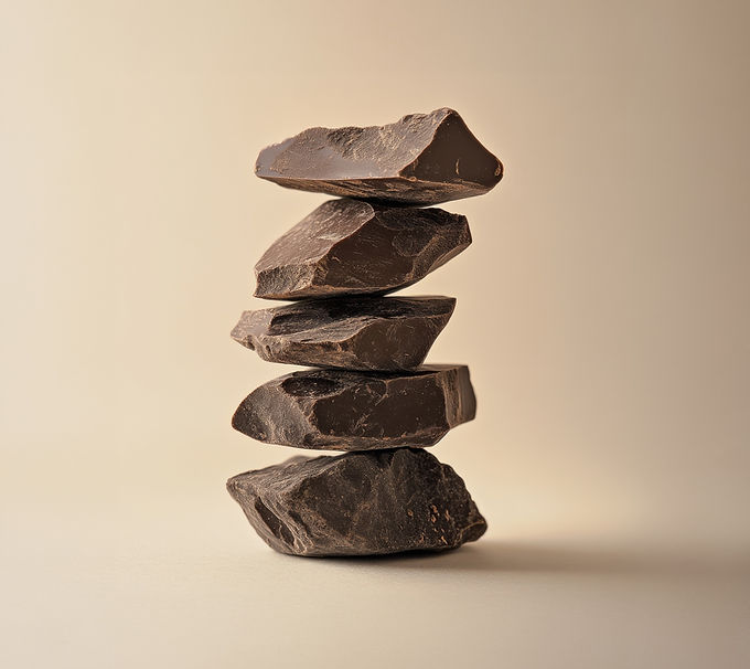 Stacked Chocolate Pieces