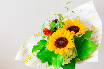 ひまわり 千日紅 花束