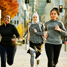 Women running outdoors