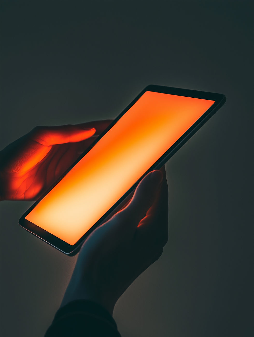 Tela iluminada do tablet