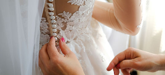 Buttoning Up a Wedding Dress