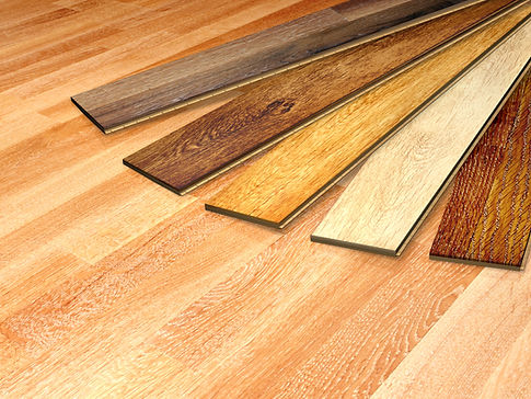 New wooden floor and different floor boards