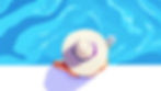 Cartoon Woman Relaxing In Warm Pool On A Sunny Day