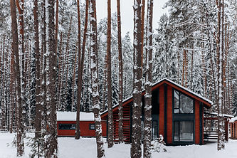 Snowy Cabin Scene