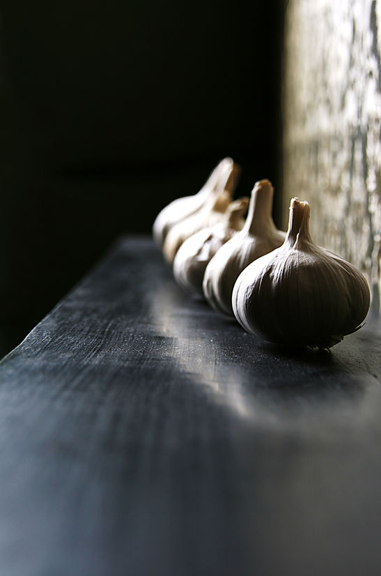 Garlic On Wooden Surface