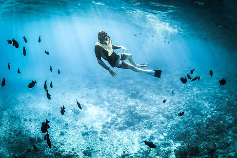 Man Snorkeling Underwater