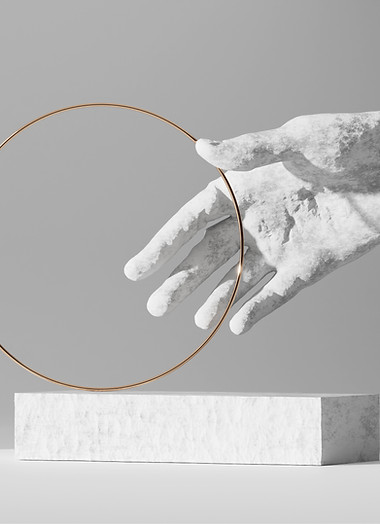 Holding a Gold Hoop