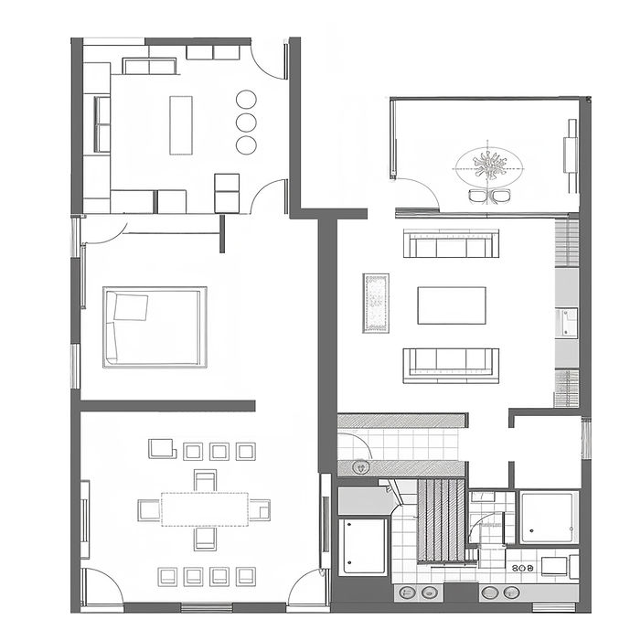 Detailed Apartment Floor Plan