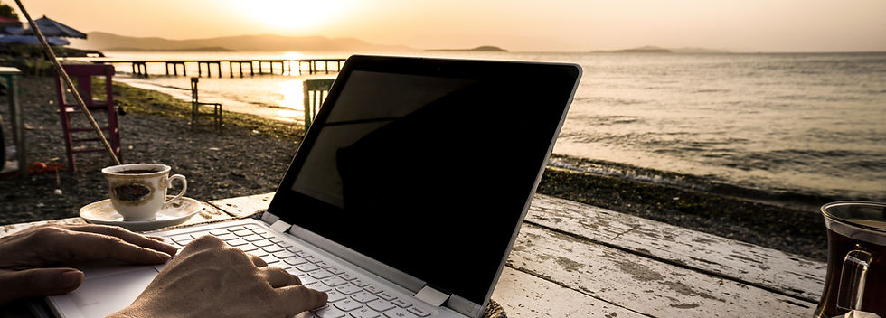 Laptop on the Beach