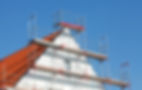 house exterior with scaffolding