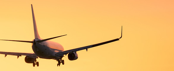 Airplane Landing Sunset