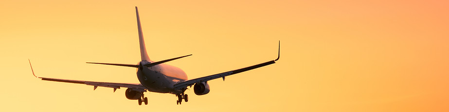 Airplane Landing Sunset
