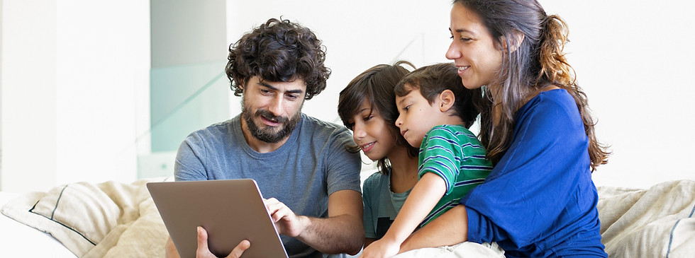 Family Using Laptop