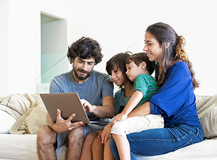 Family Using Laptop