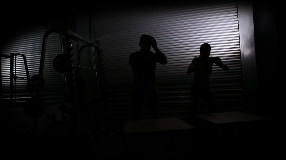 Silhouetted Fitness Training