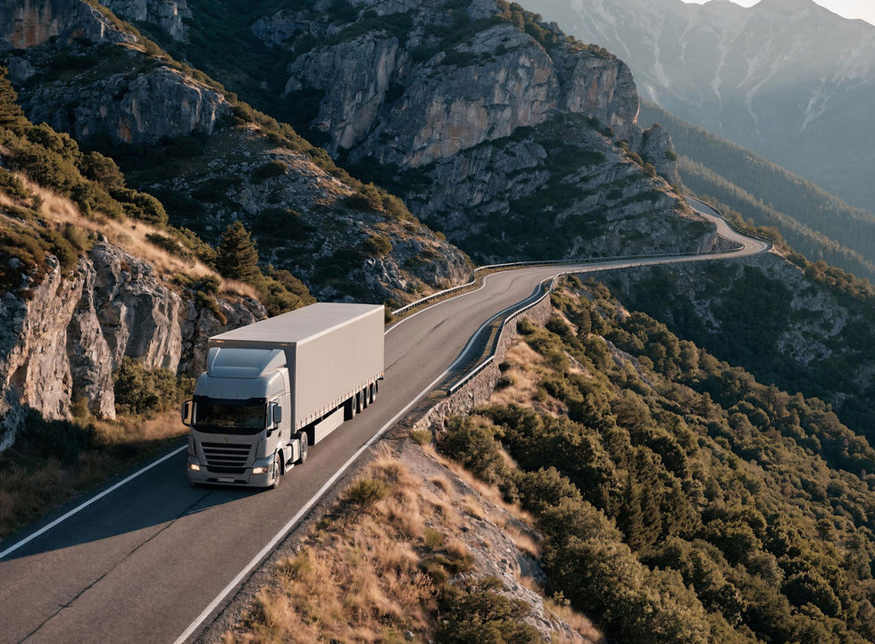 Truck on Mountain Road