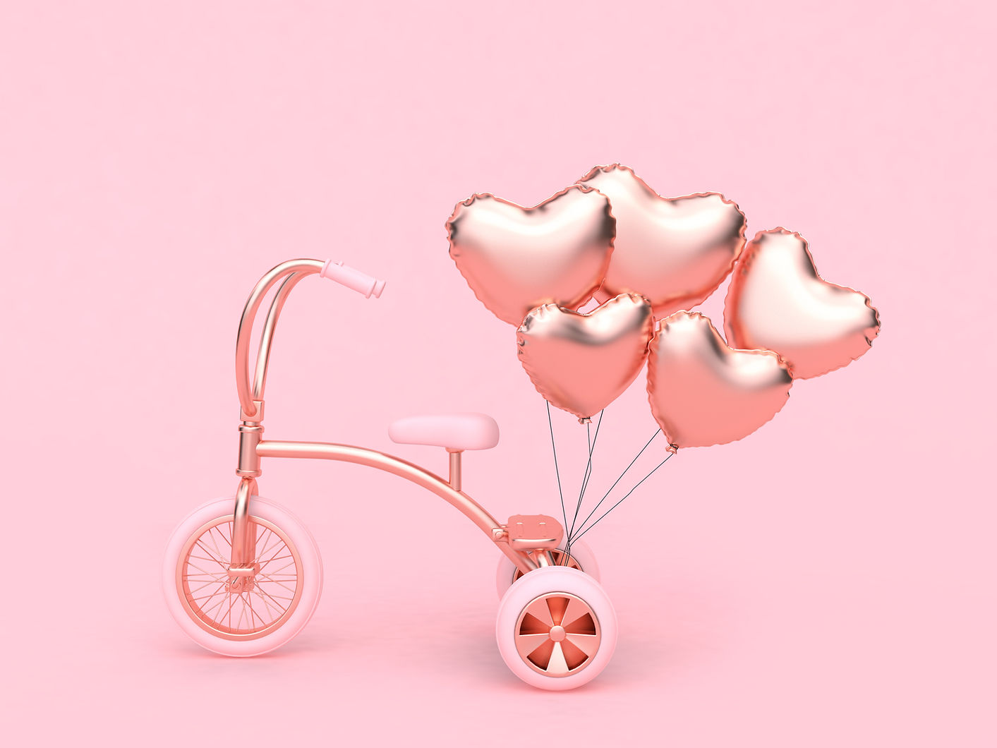 Pink Tricycle with Balloons