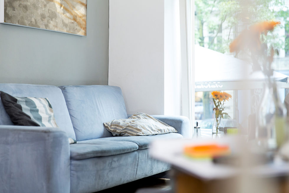 Empty couch in living room