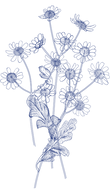 Blue Flower Silhouette