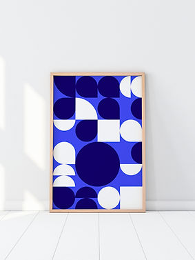 Blue and White Print