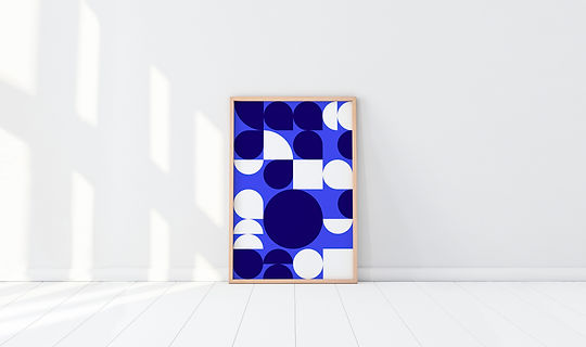 Blue and White Print