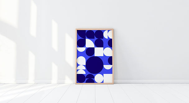 Impression bleue et blanche