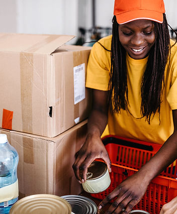 Volunteer Sorting Donations