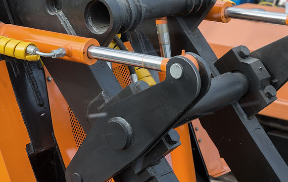 Close up of hydraulic lift system
