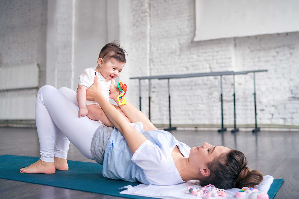 Mother Playing Yoga