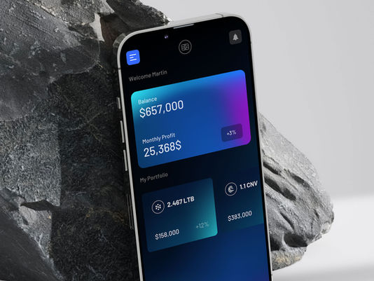 What is staking? Smartphone on gray background