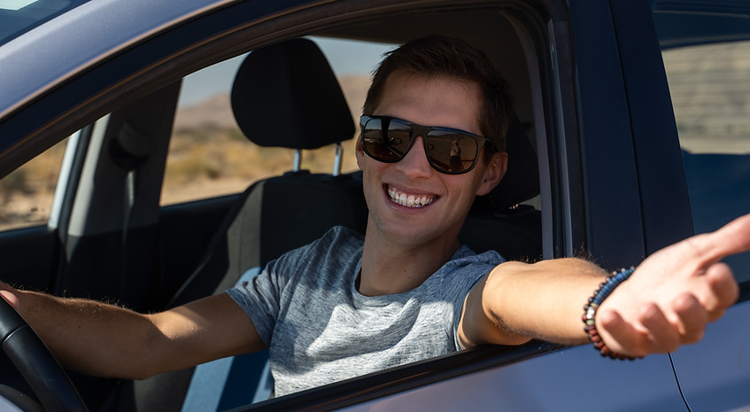 Smiling Driver Outdoors