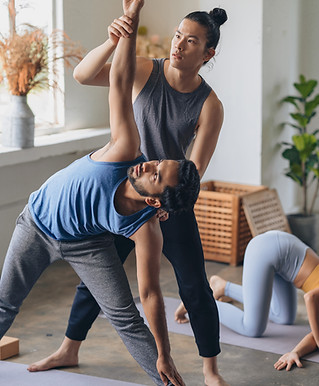 Vinyasa Yoga Pose with Yoga Instructor