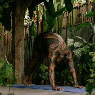 Man doing yoga.