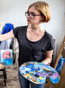 Artist Painting on Canvas