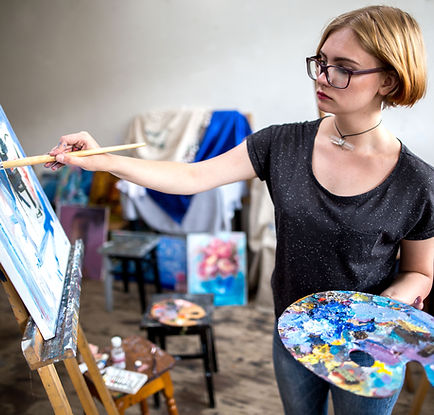 Artist Painting on Canvas