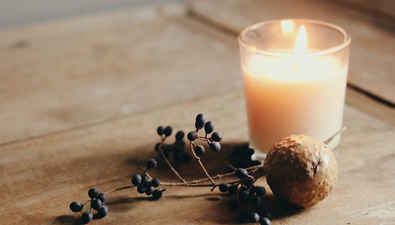 Candle and Berries