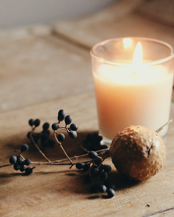 Candle And Berries