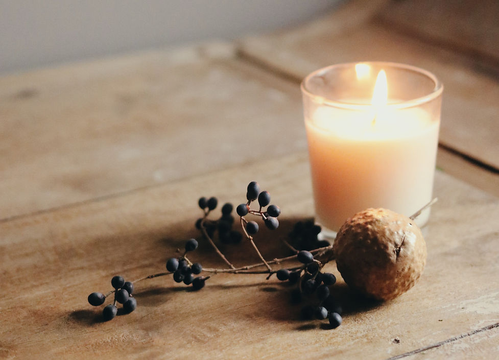 Candle and Berries