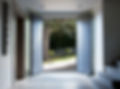 Front doors and walkway of modern home