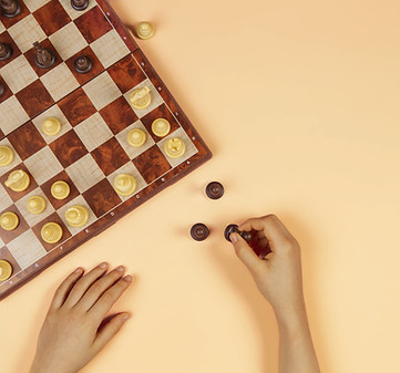 Chessboard on a Yellow Background