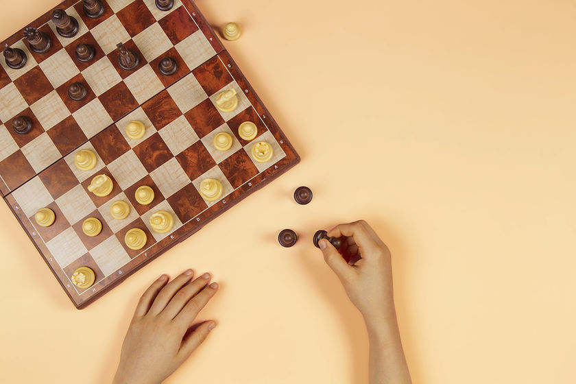 Chessboard on a Yellow Background
