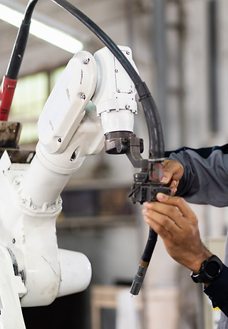 Engineer Operating Robot