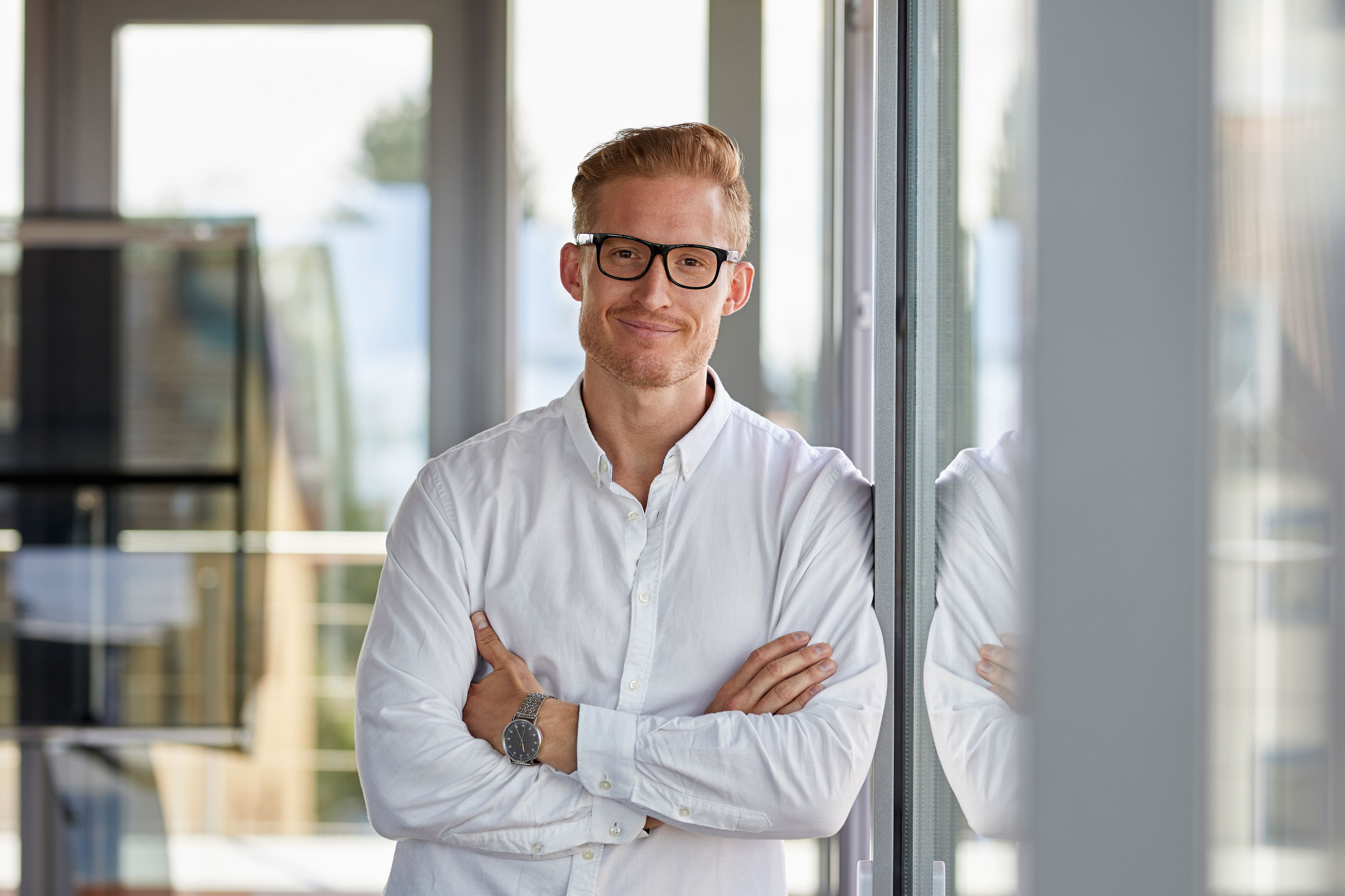 Businessman Smiling Confidently