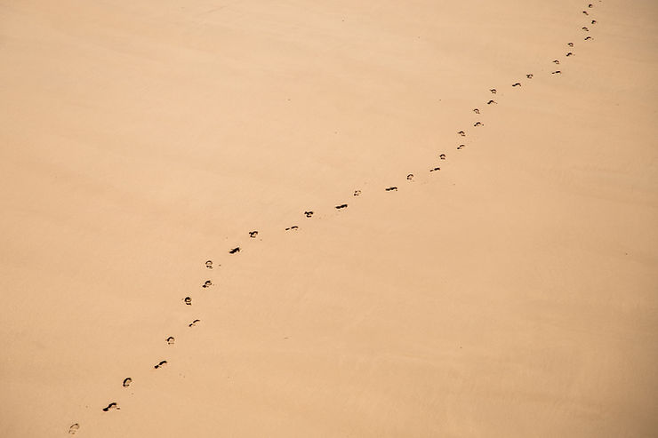 Foot Tracks on Sand
